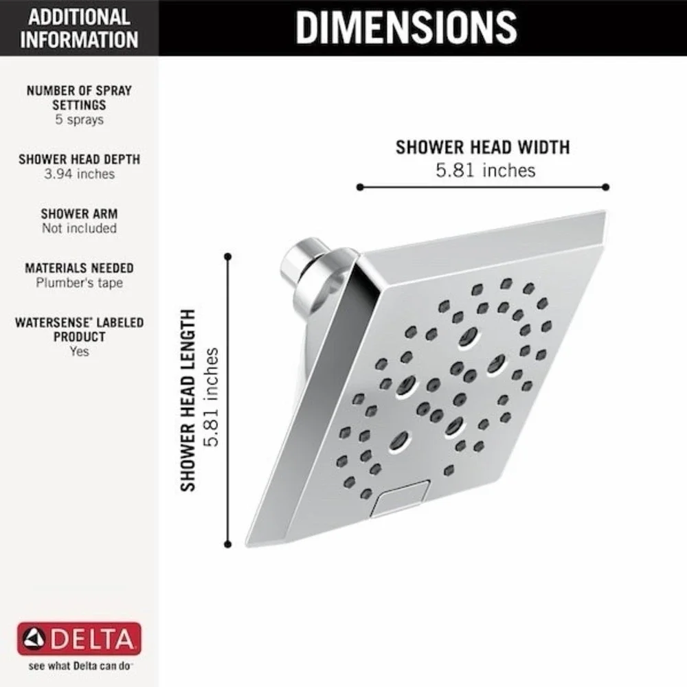 Delta Portwood Faucet 144770-SP (SHOWERHEAD ONLY) Brushed Nickel